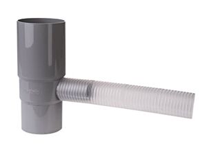 Vandudtag med slange Grå 75 mm. Plastmo