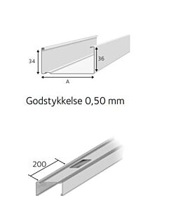 MR95 Stålskinne  pr. stk.